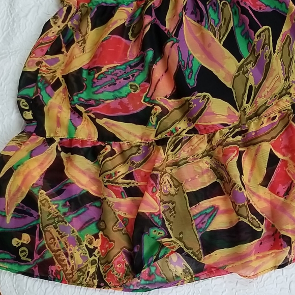 VTG Fashion Bug BOHO Bright Multicolor Floral/Leaves Maxi Gypsy Skirt, Size S - Picture 10 of 16